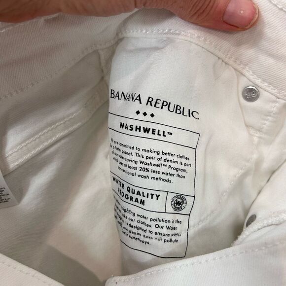 Banana Republic Jeans Womens Size 27 White Cropped Bootcut Button Fly High Rise - Picture 11 of 13